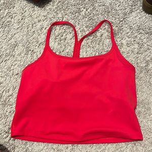 Red tank with built in sports bra